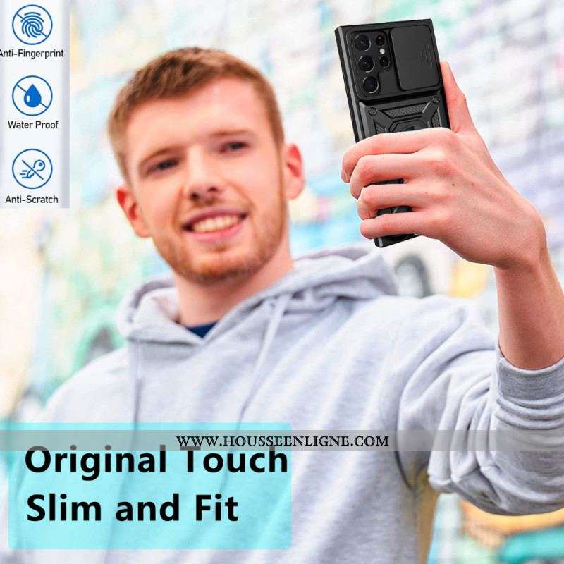 Coque Samsung Galaxy S23 Ultra 5G Support et Protège-Lentilles
