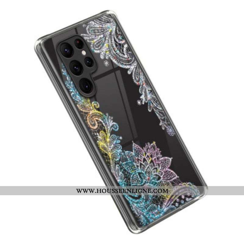 Coque Samsung Galaxy S23 Ultra 5G Transparente Dentelle Mandala