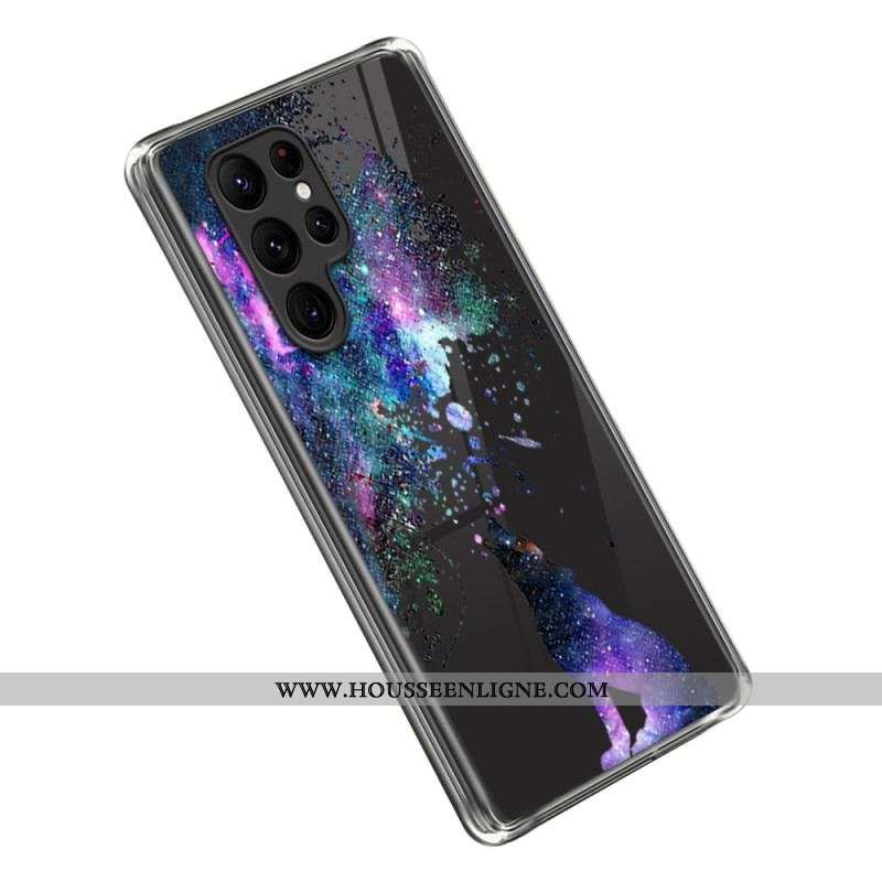 Coque Samsung Galaxy S23 Ultra 5G Transparente Loup Sauvage