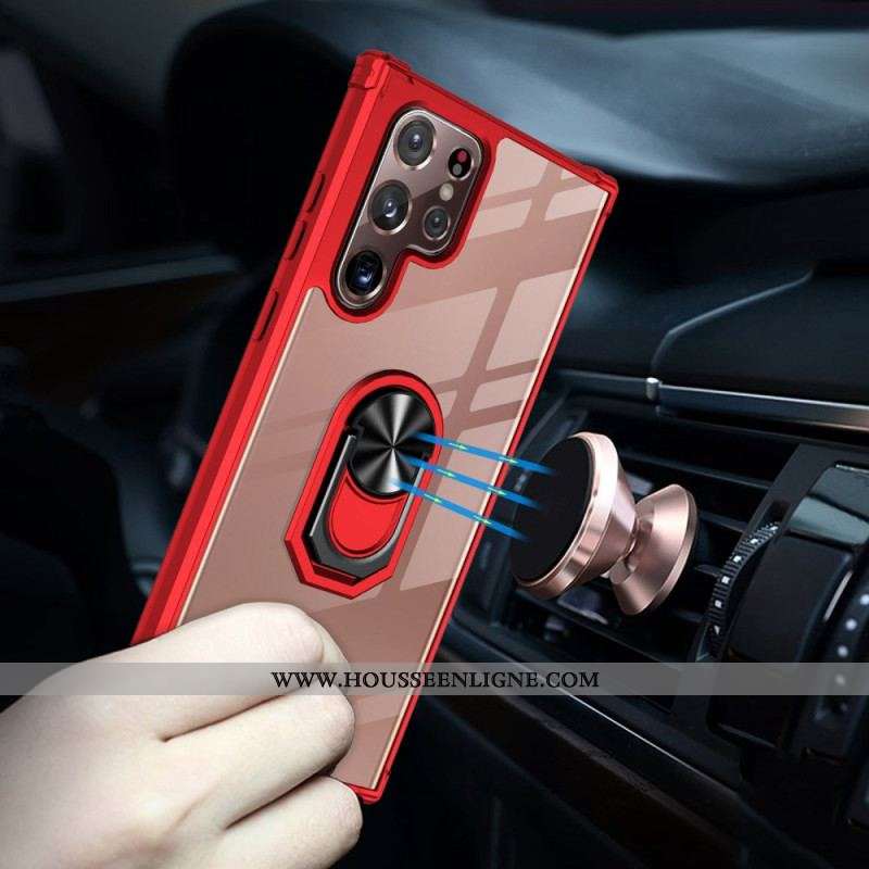 Coque Samsung Galaxy S23 Ultra 5G Transparente avec Anneau-Support