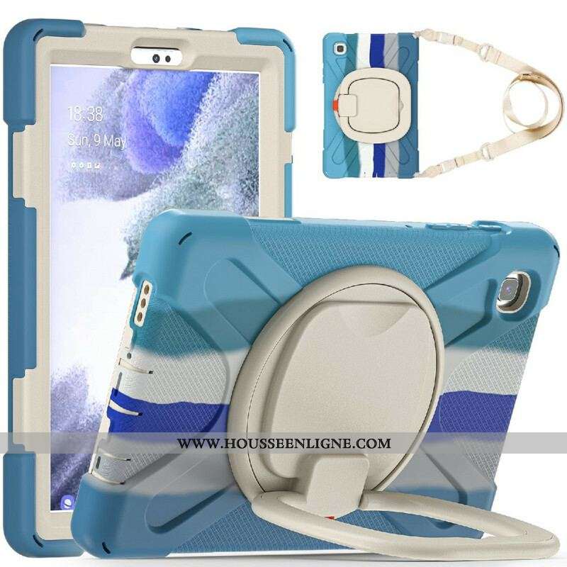 Coque Samsung Galaxy Tab A7 Lite Multi-Fonctionnelle Bandoulière Color