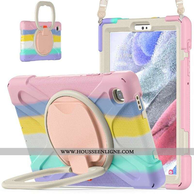 Coque Samsung Galaxy Tab A7 Lite Multi-Fonctionnelle Bandoulière Color