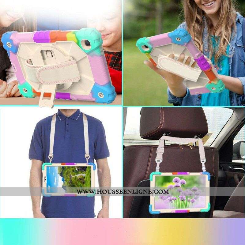 Coque Samsung Galaxy Tab A7 Lite Multi-Fonctionnelle Camouflage