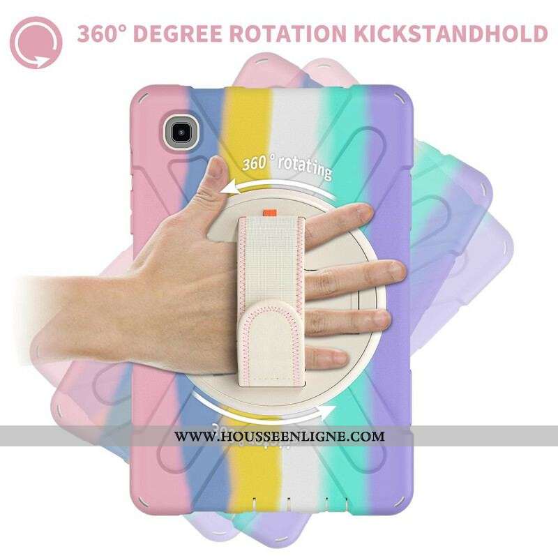 Coque Samsung Galaxy Tab A7 Lite Multi-Fonctions Bandoulière Color