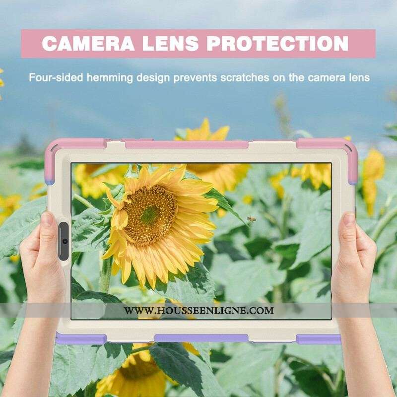 Coque Samsung Galaxy Tab A7 Lite Multi-Fonctions Bandoulière Color