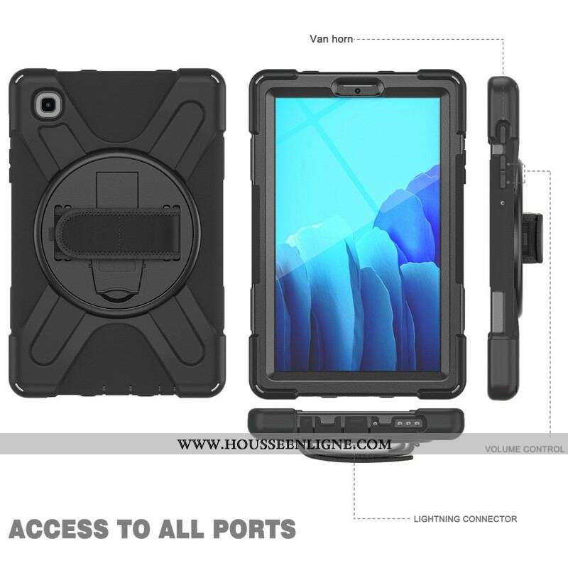 Coque Samsung Galaxy Tab A7 Lite Multi-fonctions avec Bandoulière