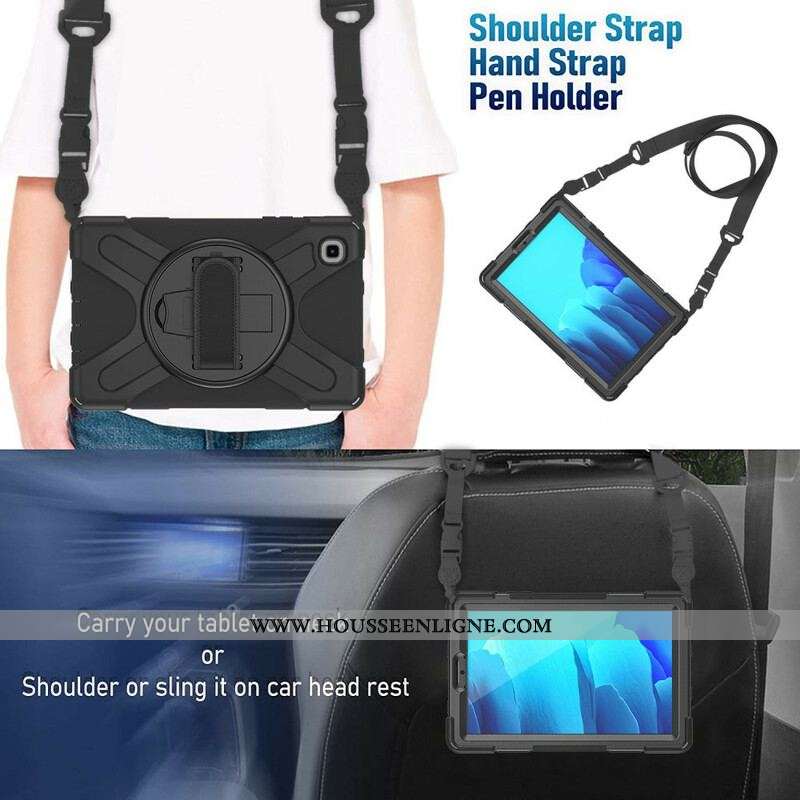 Coque Samsung Galaxy Tab A7 Lite Multi-fonctions avec Bandoulière