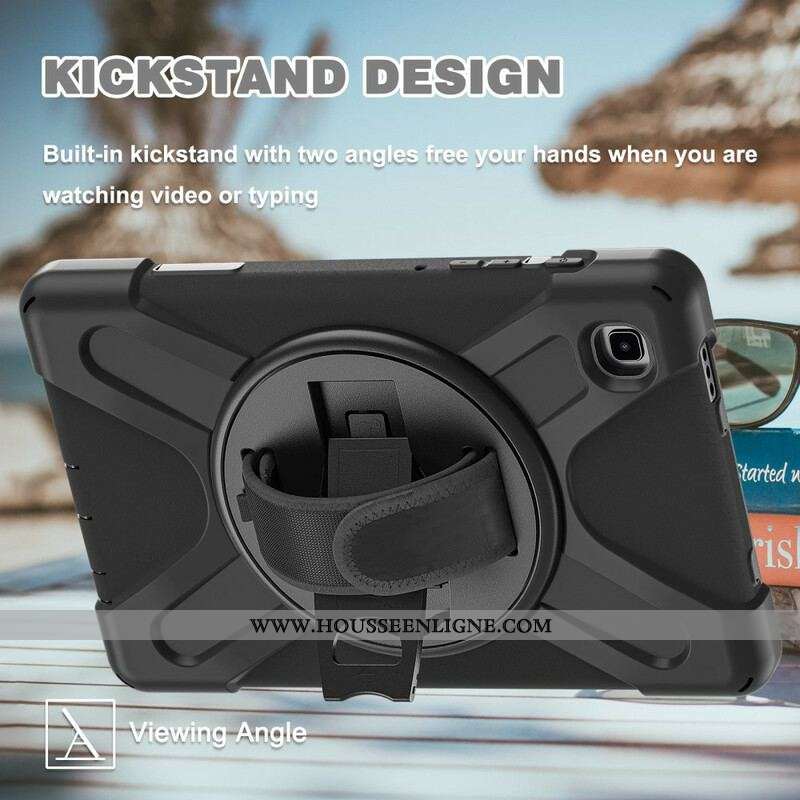 Coque Samsung Galaxy Tab A7 Lite Multi-fonctions avec Bandoulière