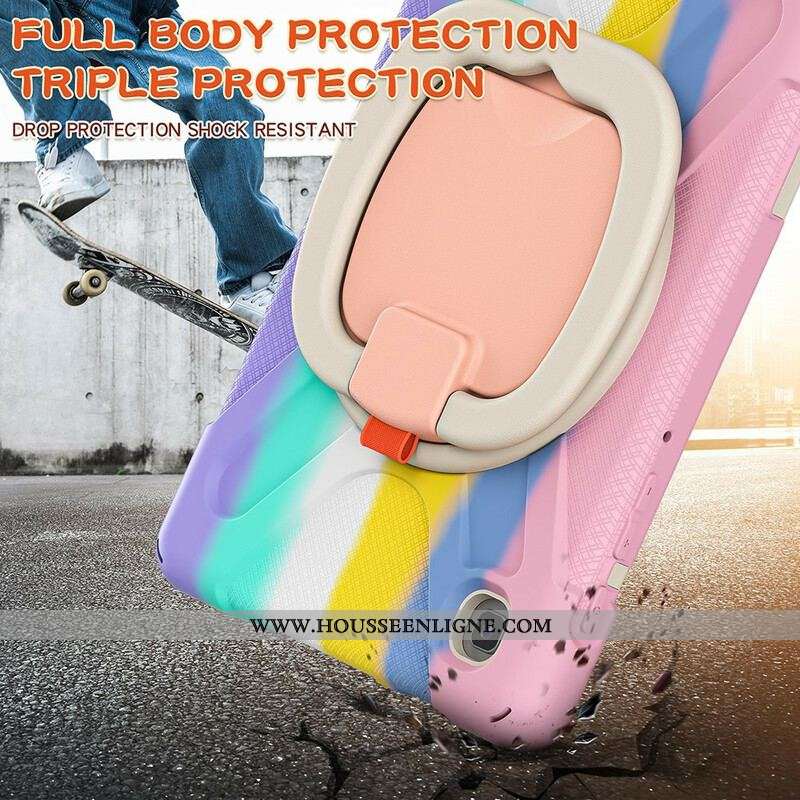 Coque Samsung Galaxy Tab A7 Lite Ultra Résistante Anneau-Support Color