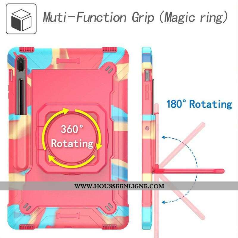 Coque Samsung Galaxy Tab S8 Plus / S7 Plus / S7 FE Support et Bandoulière Color