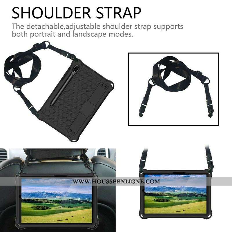 Coque Samsung Galaxy Tab S8 / Tab S7 EVA avec Sangle-Support et Bandoulière
