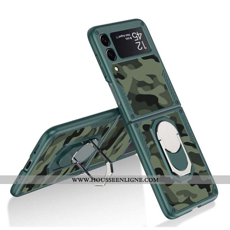 Coque Samsung Galaxy Z Flip 3 5G Anneau-Support Camouflage GKK