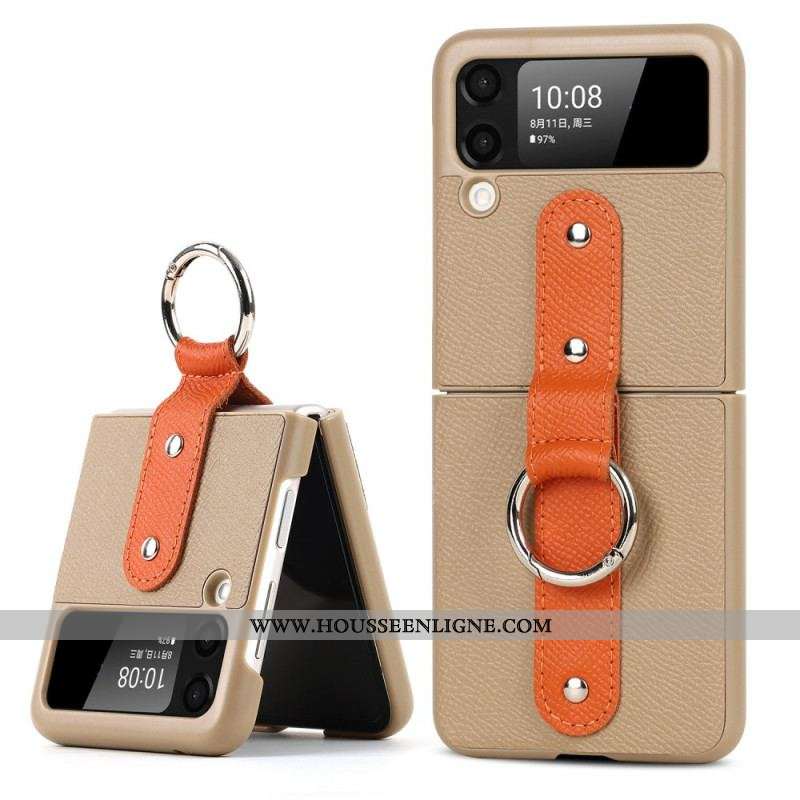 Coque Samsung Galaxy Z Flip 3 5G Anneau-Support et Cordon