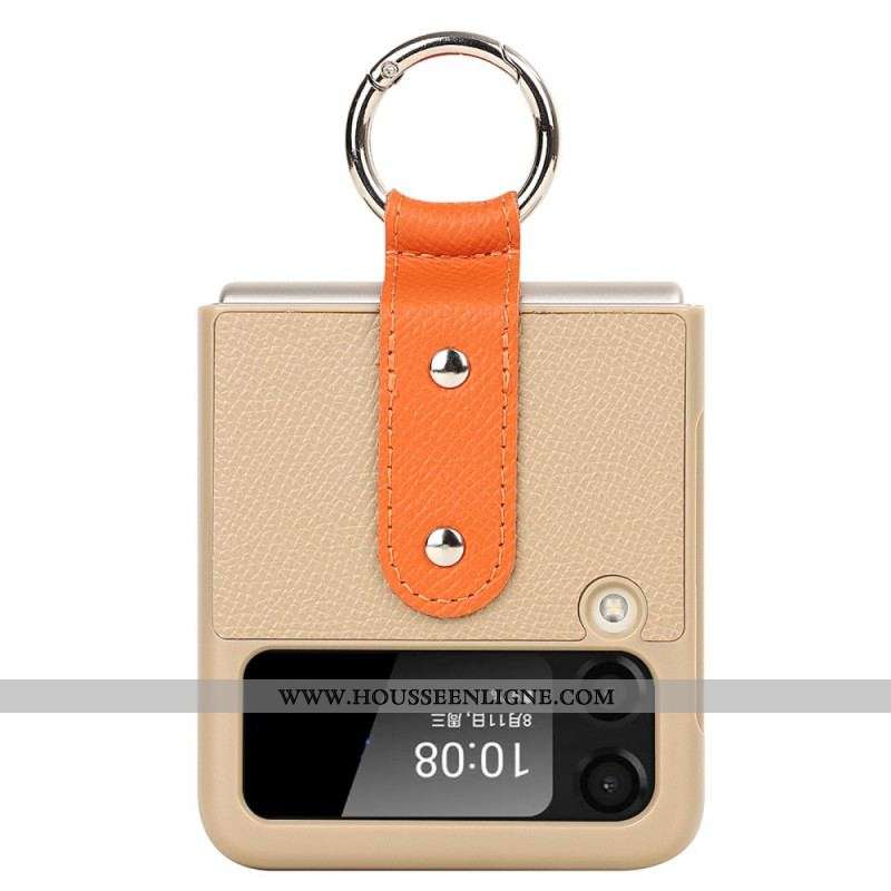 Coque Samsung Galaxy Z Flip 3 5G Anneau-Support et Cordon