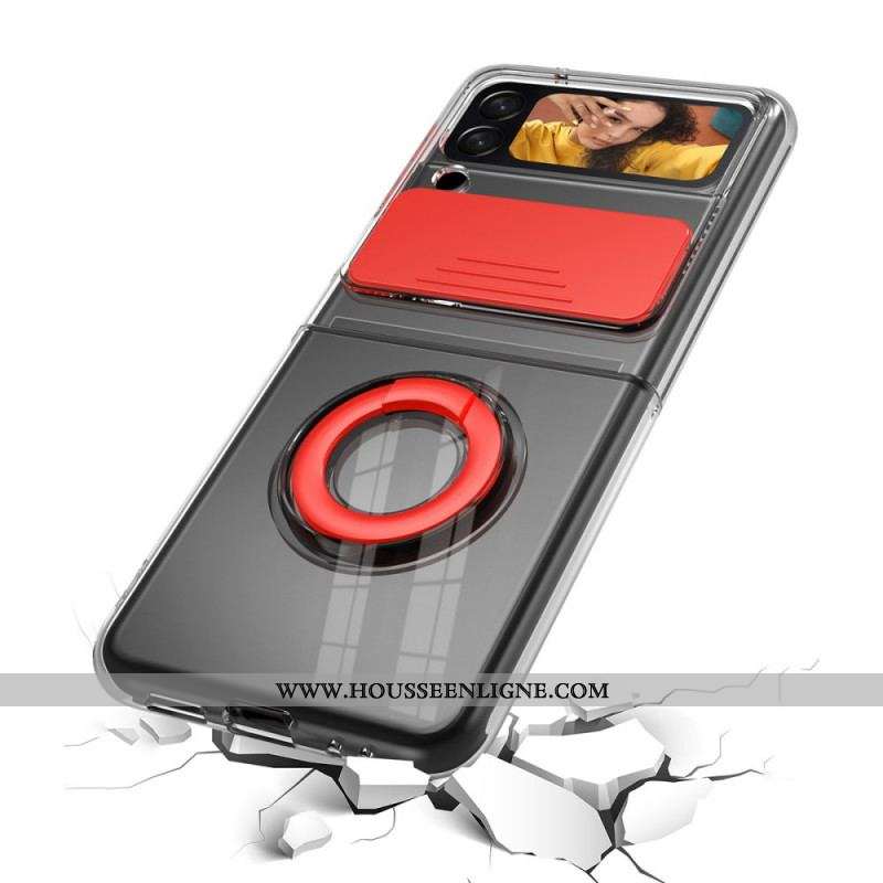 Coque Samsung Galaxy Z Flip 3 5G Anneau et Protège Module Photo