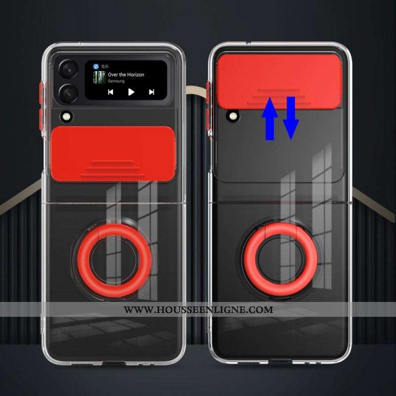 Coque Samsung Galaxy Z Flip 3 5G Anneau et Protège Module Photo