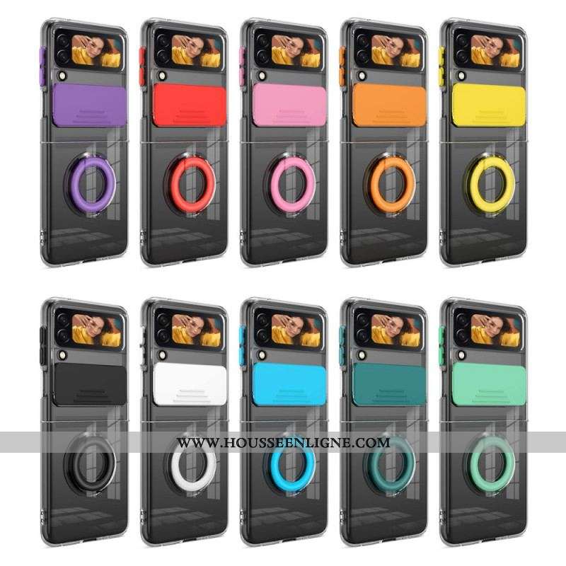 Coque Samsung Galaxy Z Flip 3 5G Anneau et Protège Module Photo