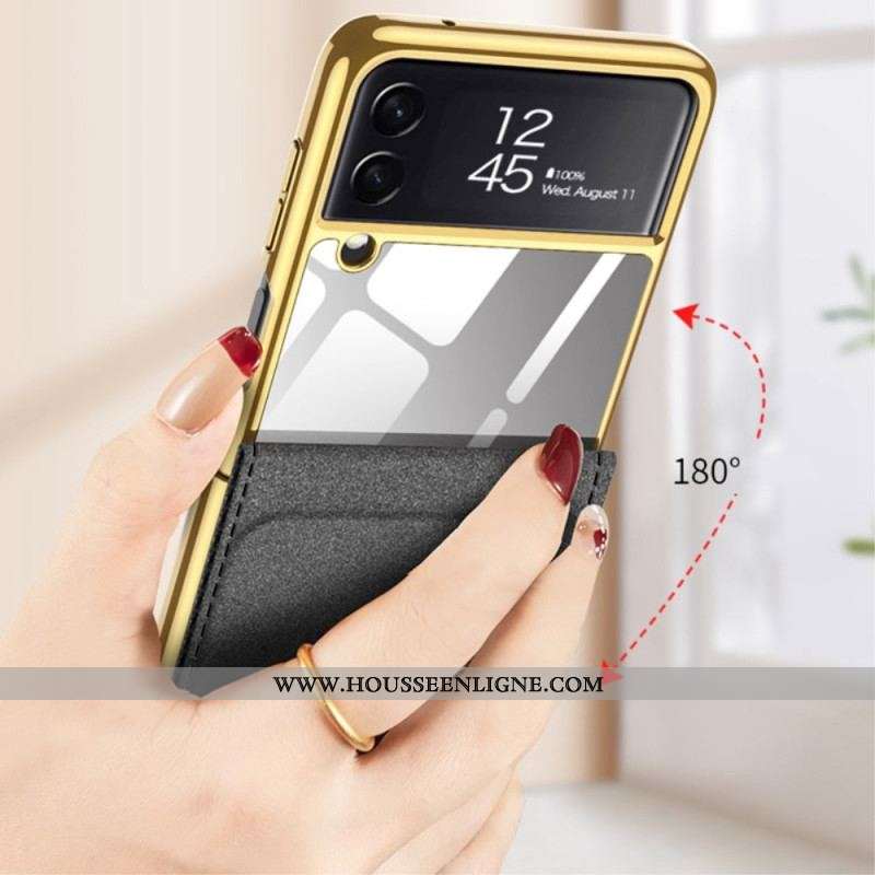 Coque Samsung Galaxy Z Flip 3 5G Carbone Effet Miroir et Support