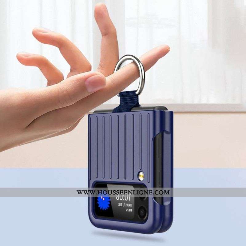 Coque Samsung Galaxy Z Flip 3 5G Design Valise avec Anneau