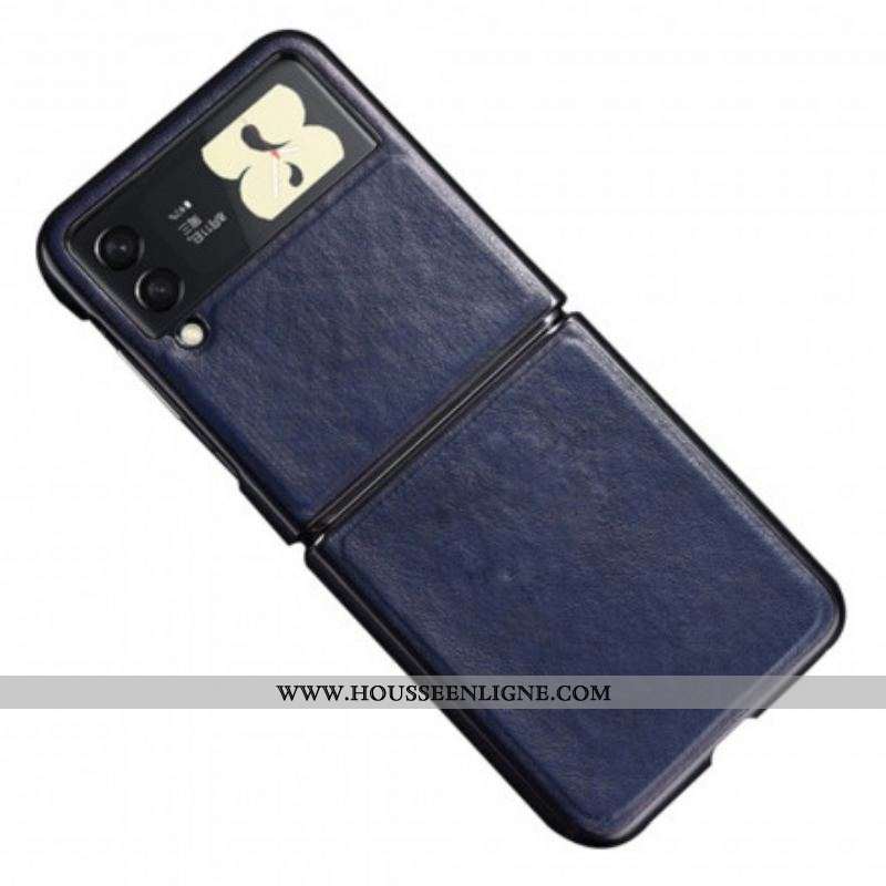 Coque Samsung Galaxy Z Flip 3 5G Effet Cuir Coutures