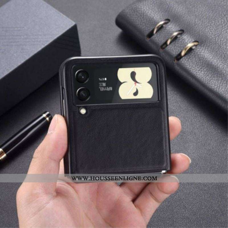 Coque Samsung Galaxy Z Flip 3 5G Effet Cuir Coutures