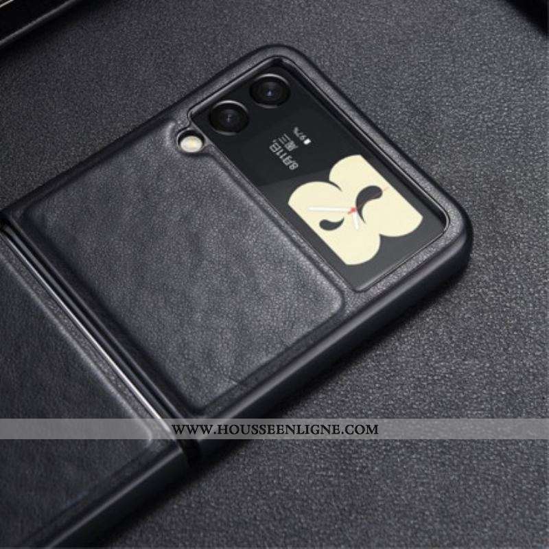 Coque Samsung Galaxy Z Flip 3 5G Effet Cuir Coutures