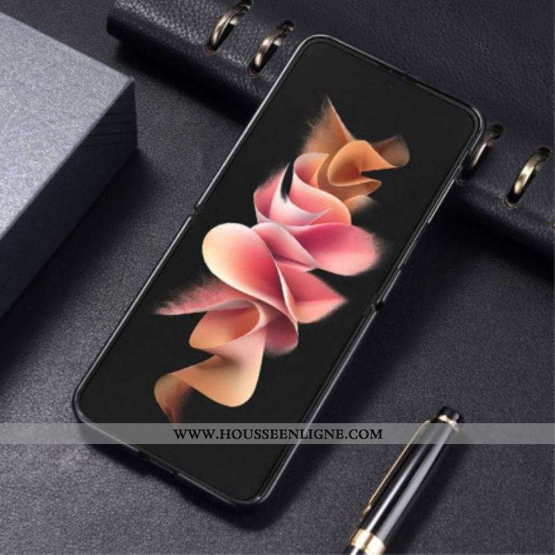 Coque Samsung Galaxy Z Flip 3 5G Effet Cuir Coutures