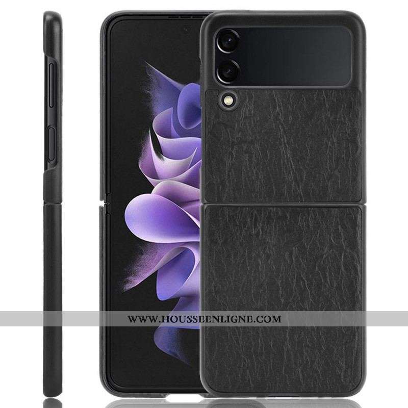 Coque Samsung Galaxy Z Flip 3 5G Effet Cuir Design