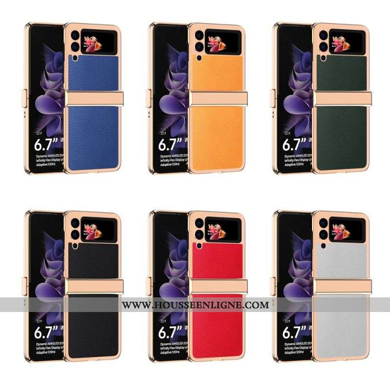 Coque Samsung Galaxy Z Flip 3 5G Fibre Carbone 3 Pièces