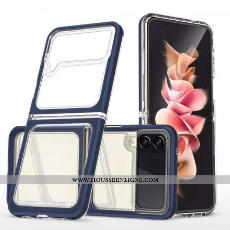 Coque Samsung Galaxy Z Flip 3 5G Hybride Rebords Colorés