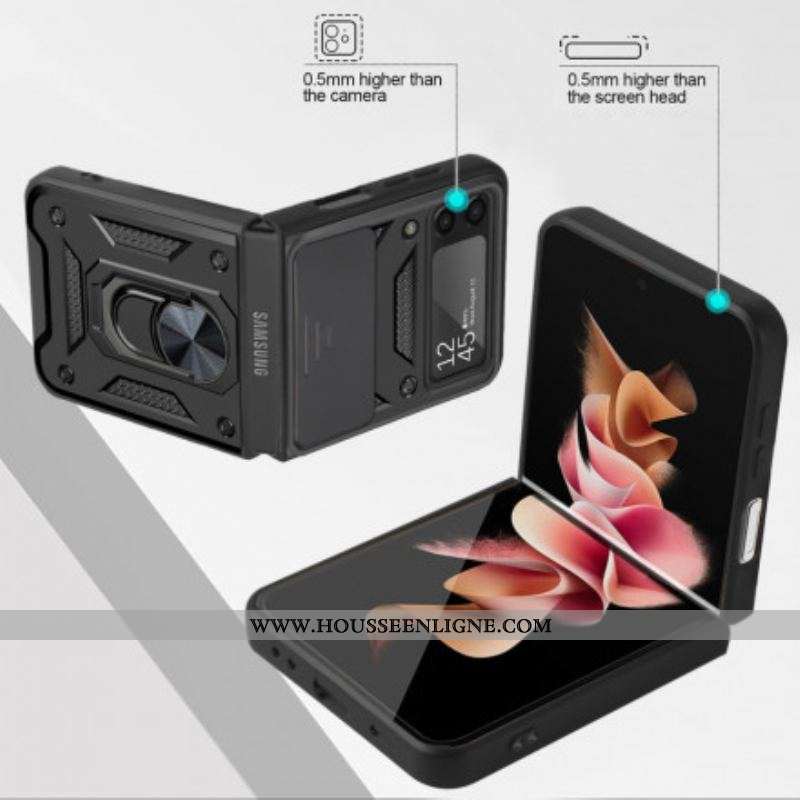 Coque Samsung Galaxy Z Flip 3 5G Hybride avec Anneau-Support