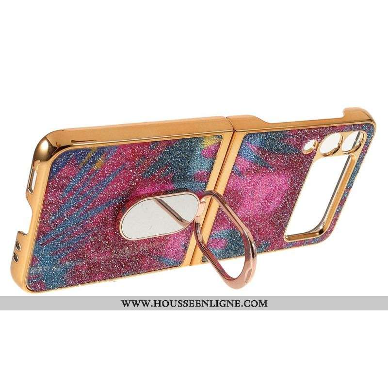 Coque Samsung Galaxy Z Flip 3 5G Pierres Fantaisie avec Anneau-Support