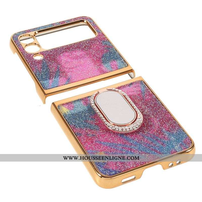 Coque Samsung Galaxy Z Flip 3 5G Pierres Fantaisie avec Anneau-Support