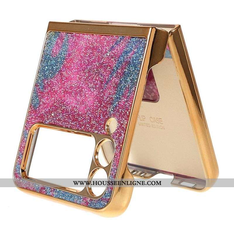 Coque Samsung Galaxy Z Flip 3 5G Pierres Fantaisie avec Anneau-Support