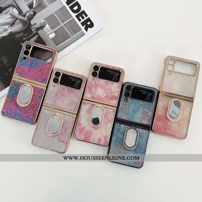 Coque Samsung Galaxy Z Flip 3 5G Pierres Fantaisie avec Anneau-Support