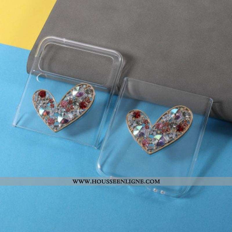 Coque Samsung Galaxy Z Flip 3 5G Pierres Précieuses Coeur