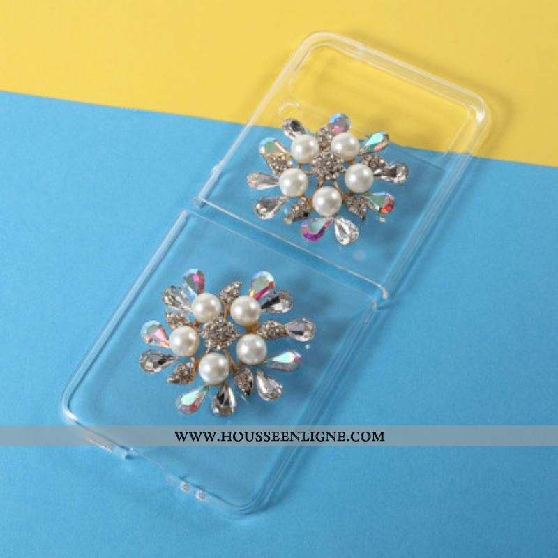 Coque Samsung Galaxy Z Flip 3 5G Pierres Précieuses Florale
