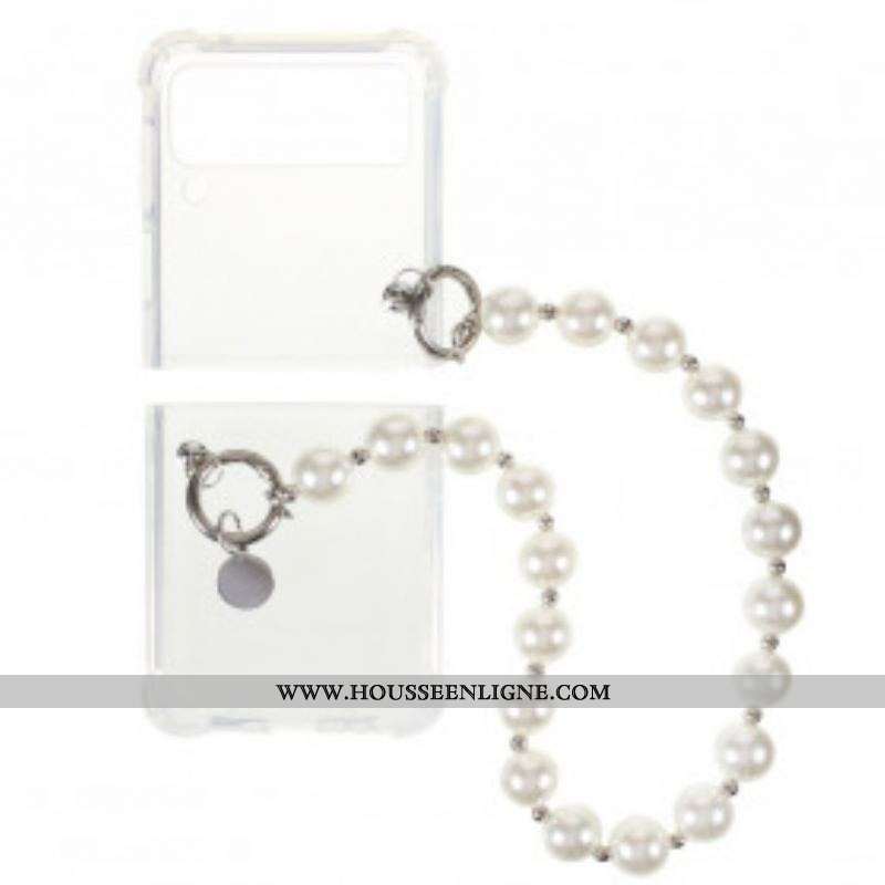 Coque Samsung Galaxy Z Flip 3 5G Silicone Bracelet Perles