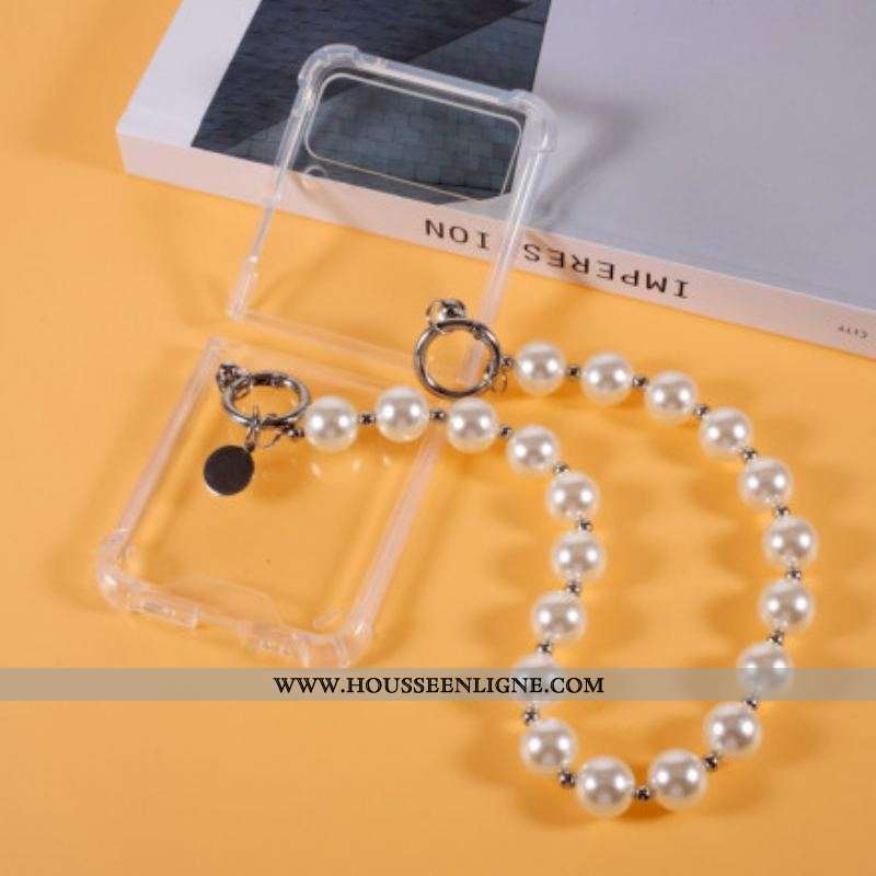 Coque Samsung Galaxy Z Flip 3 5G Silicone Bracelet Perles