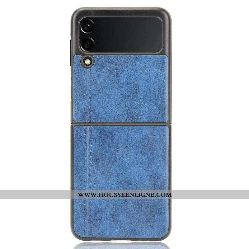 Coque Samsung Galaxy Z Flip 3 5G Simili Cuir Coutures
