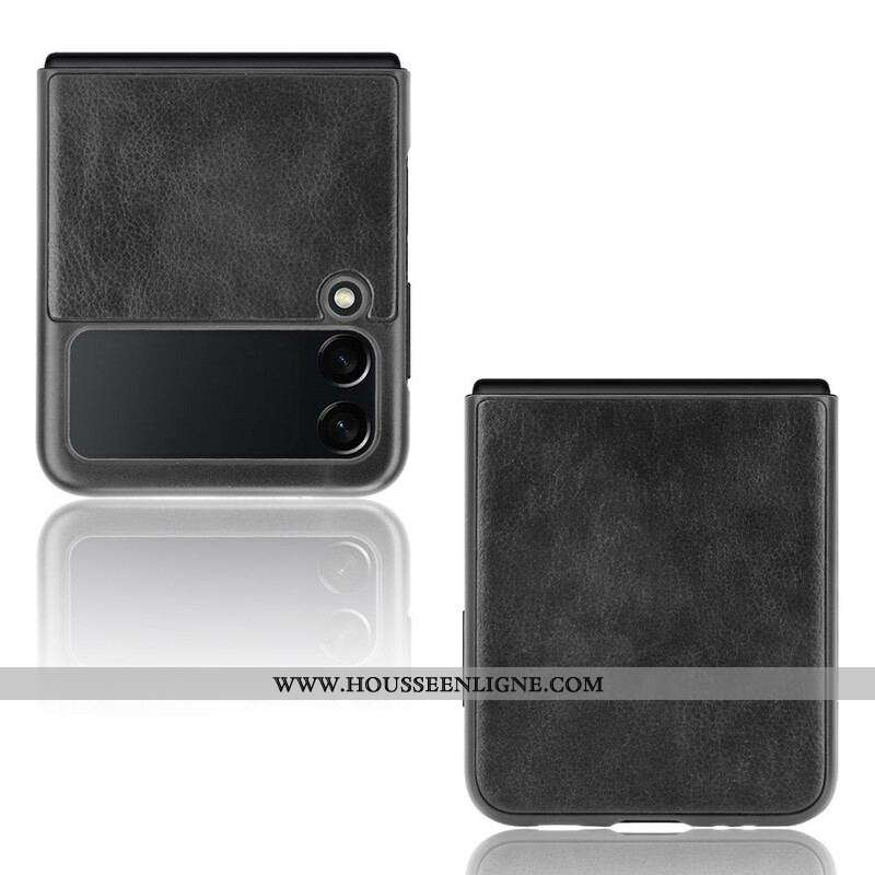 Coque Samsung Galaxy Z Flip 3 5G Simili Cuir Litchi