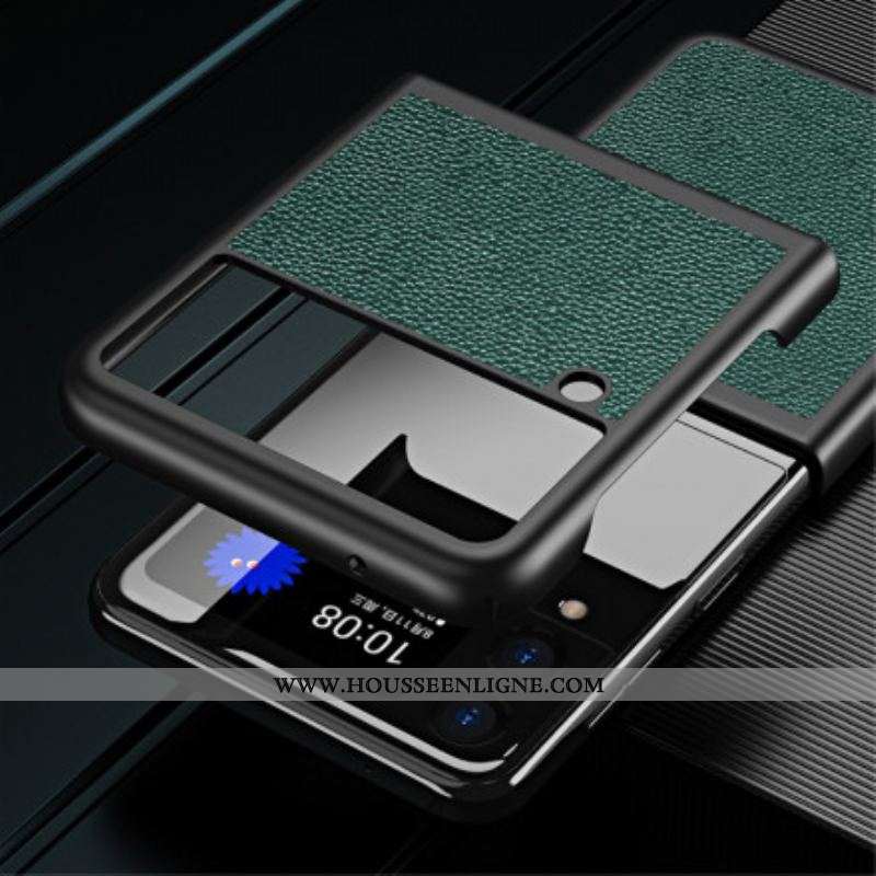Coque Samsung Galaxy Z Flip 3 5G Style Cuir Design
