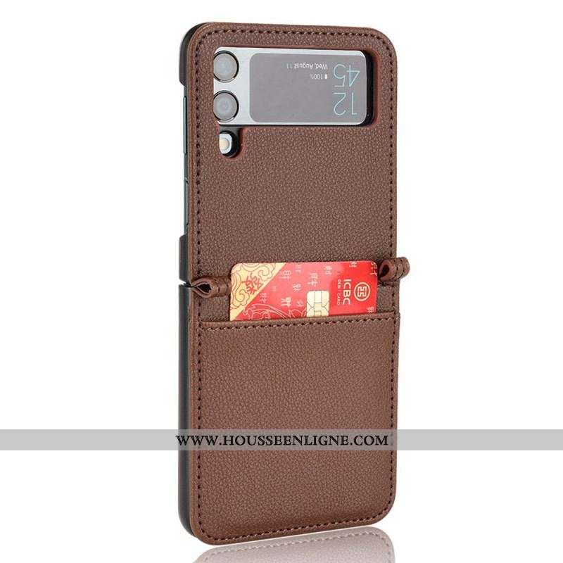 Coque Samsung Galaxy Z Flip 3 5G Style Cuir Litchi Porte-Carte