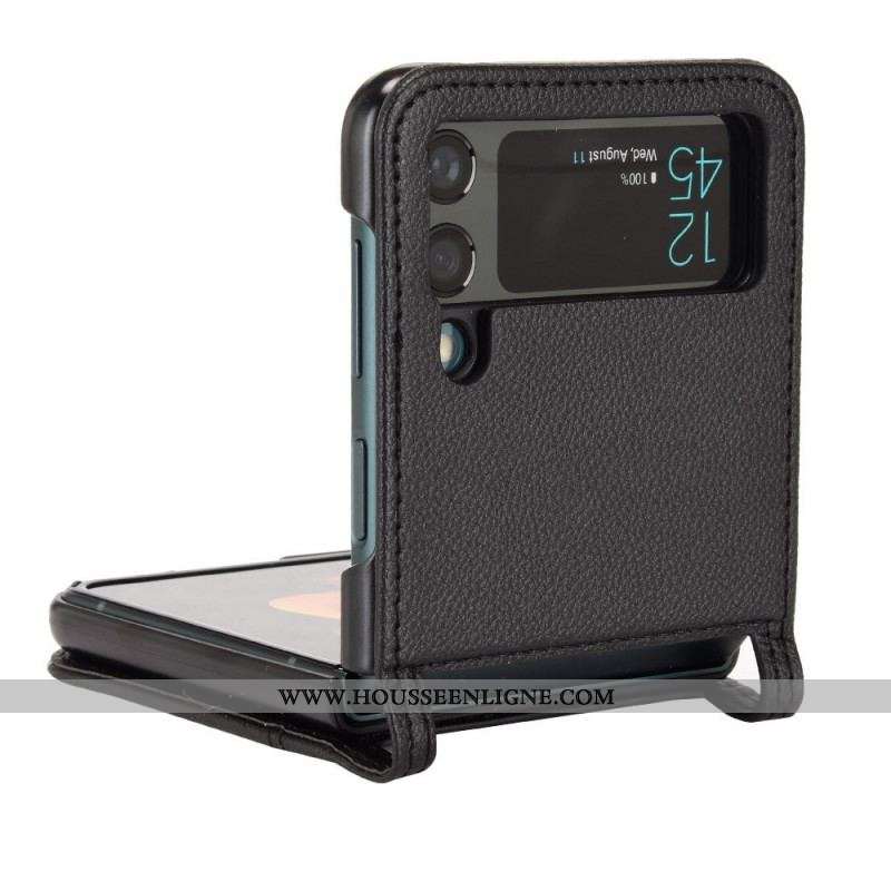 Coque Samsung Galaxy Z Flip 3 5G Style Cuir Litchi Porte-Carte
