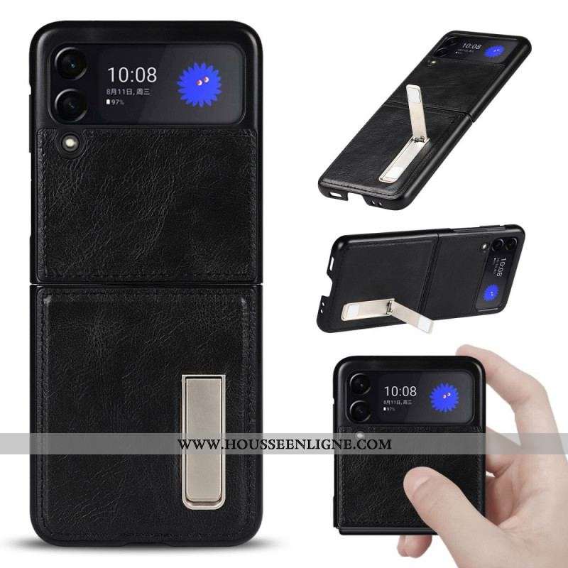 Coque Samsung Galaxy Z Flip 3 5G Style Cuir Support