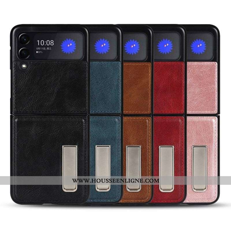Coque Samsung Galaxy Z Flip 3 5G Style Cuir Support