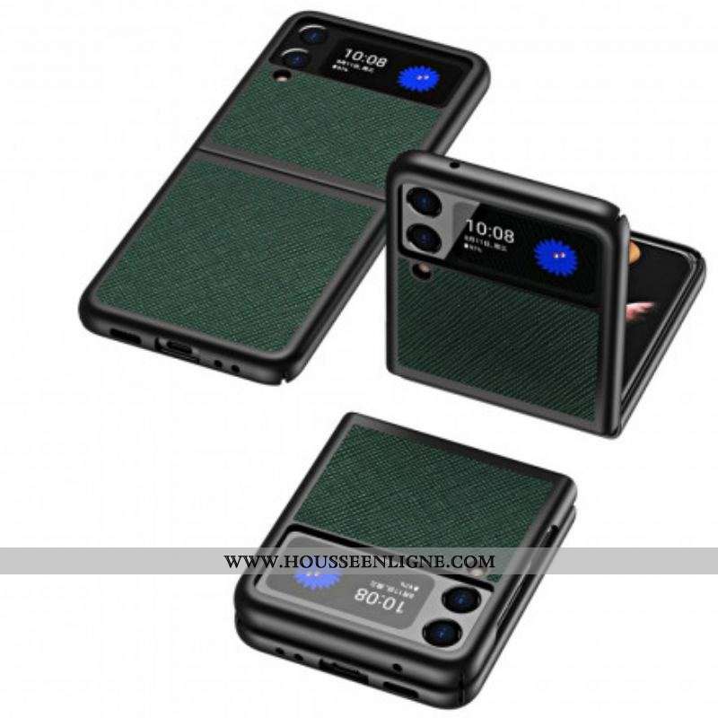 Coque Samsung Galaxy Z Flip 3 5G Style Cuir Texturé