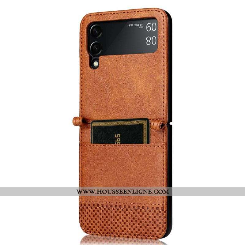 Coque Samsung Galaxy Z Flip 3 5G Style Cuir Vintage Porte-Carte