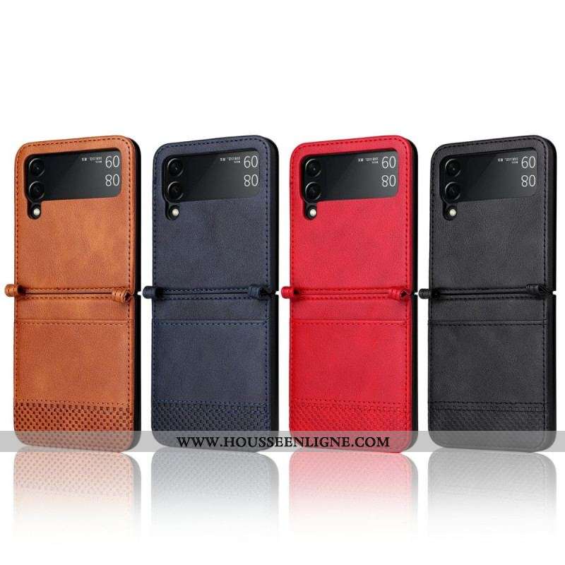 Coque Samsung Galaxy Z Flip 3 5G Style Cuir Vintage Porte-Carte
