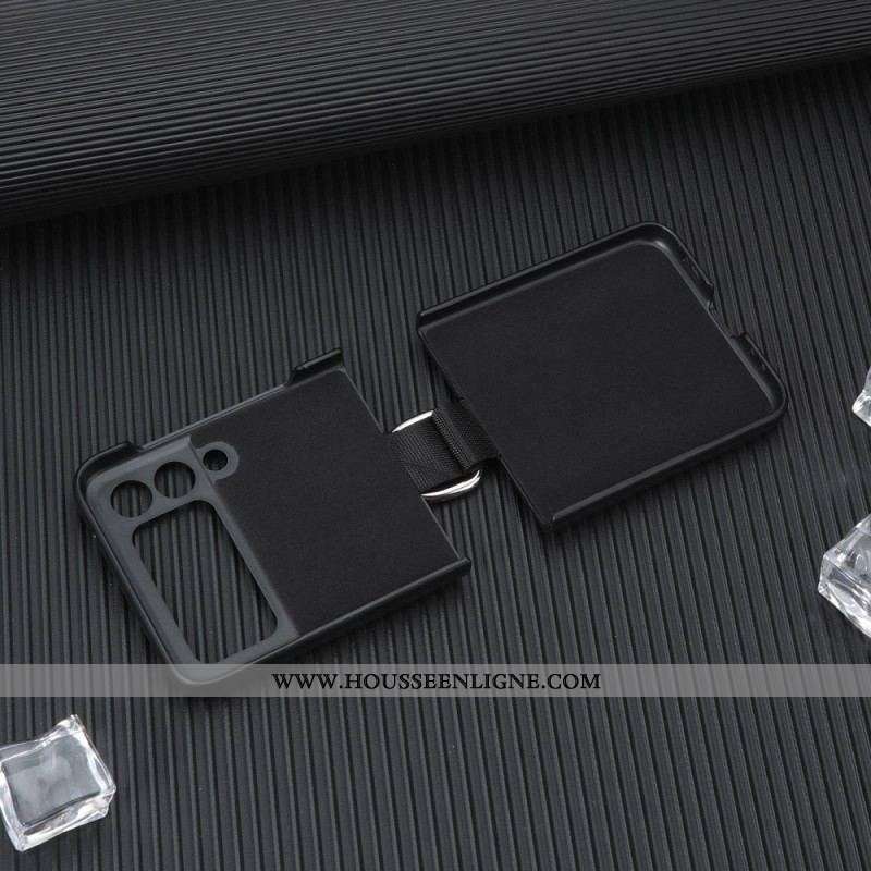 Coque Samsung Galaxy Z Flip 3 5G Style Cuir Vintage avec Anneau